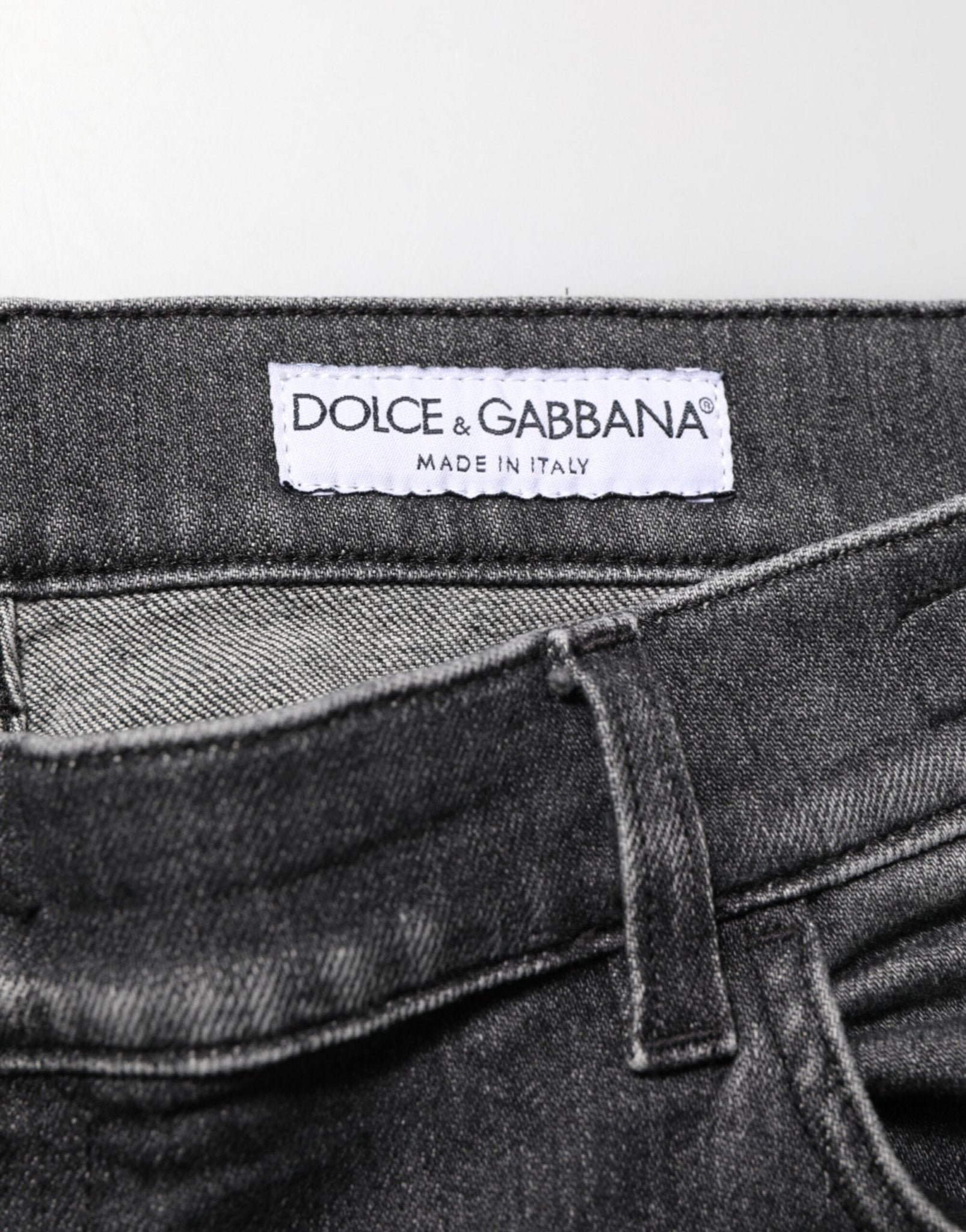 Dolce & Gabbana Black Gray Wash Slim Fit Straight Leg Denim Jeans - RIMODA