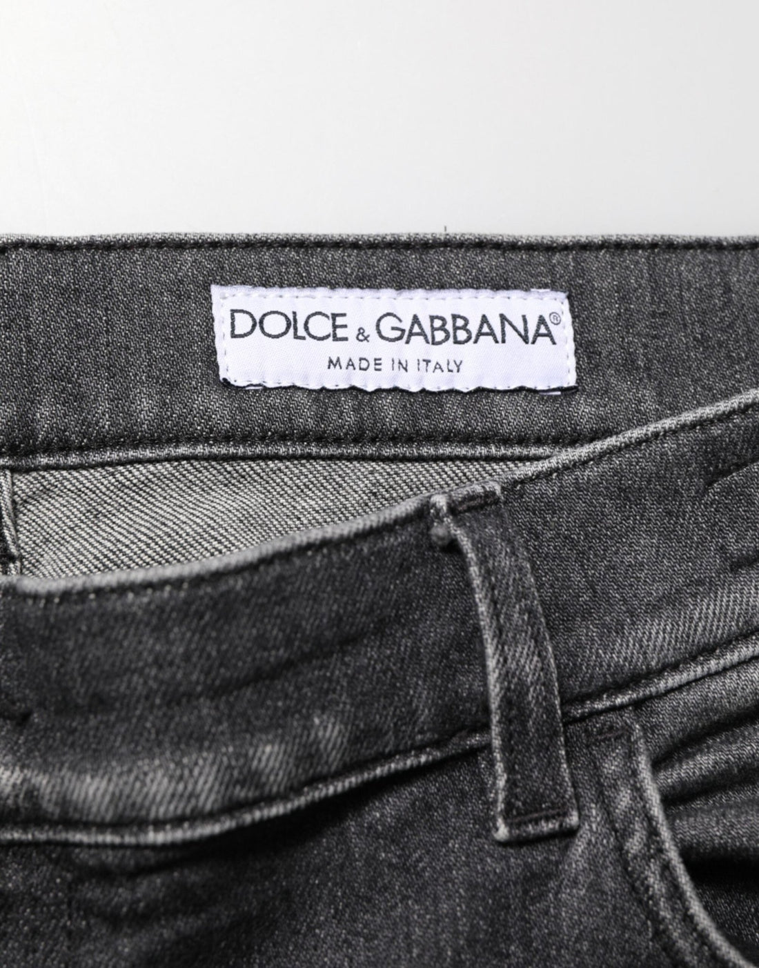 Dolce & Gabbana Black Gray Wash Slim Fit Straight Leg Denim Jeans - RIMODA