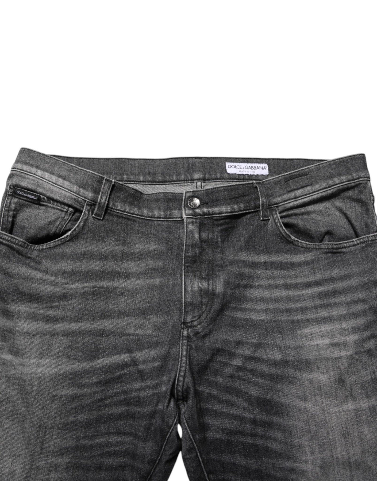 Dolce & Gabbana Black Gray Wash Slim Fit Straight Leg Denim Jeans - RIMODA