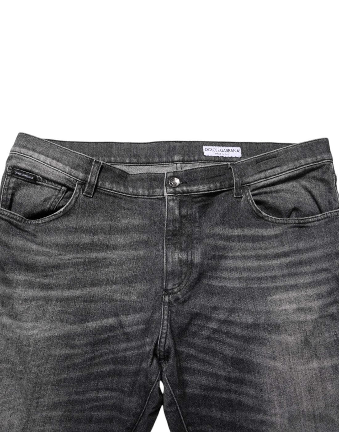 Dolce & Gabbana Black Gray Wash Slim Fit Straight Leg Denim Jeans - RIMODA