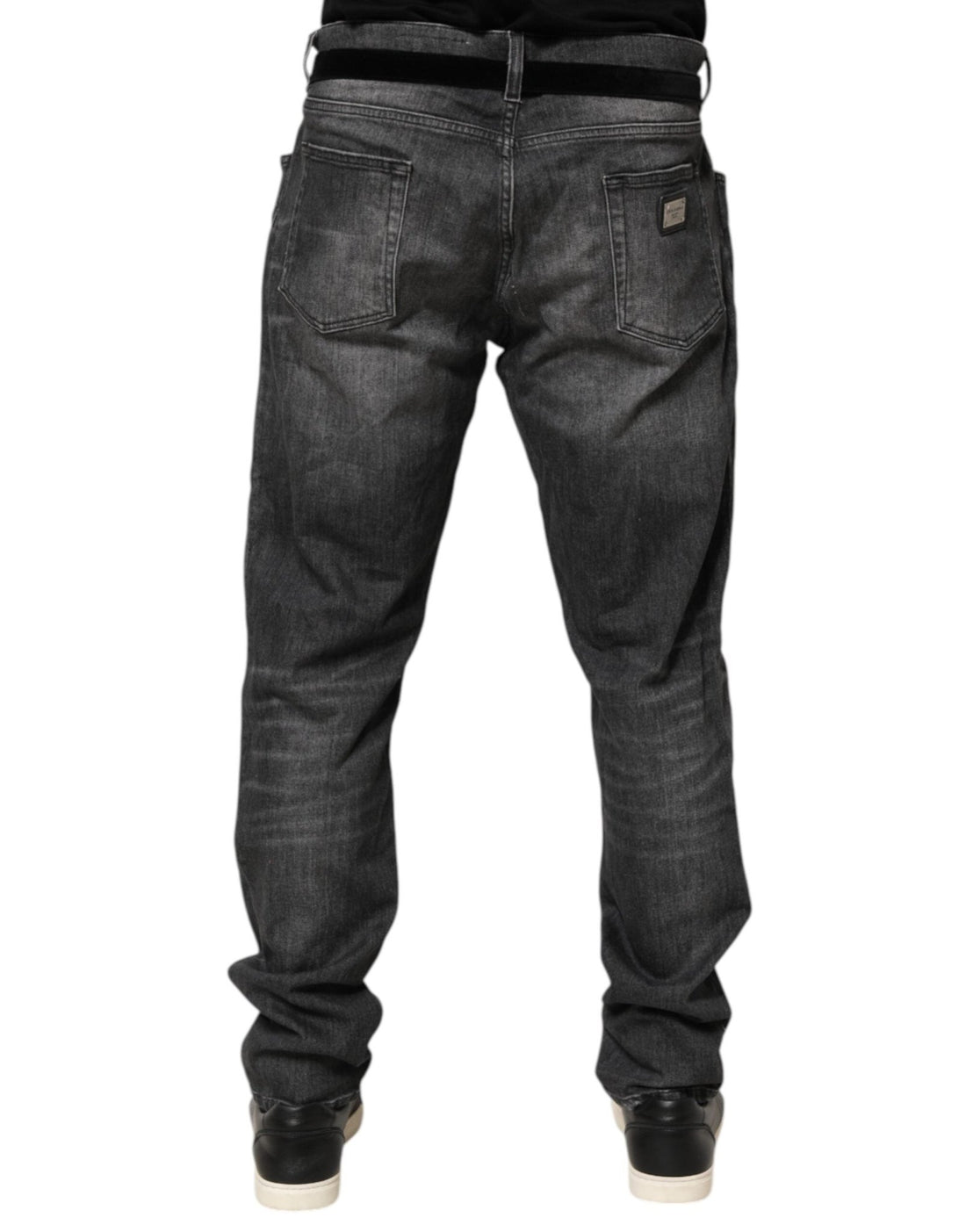 Dolce & Gabbana Black Gray Wash Slim Fit Straight Leg Denim Jeans - RIMODA