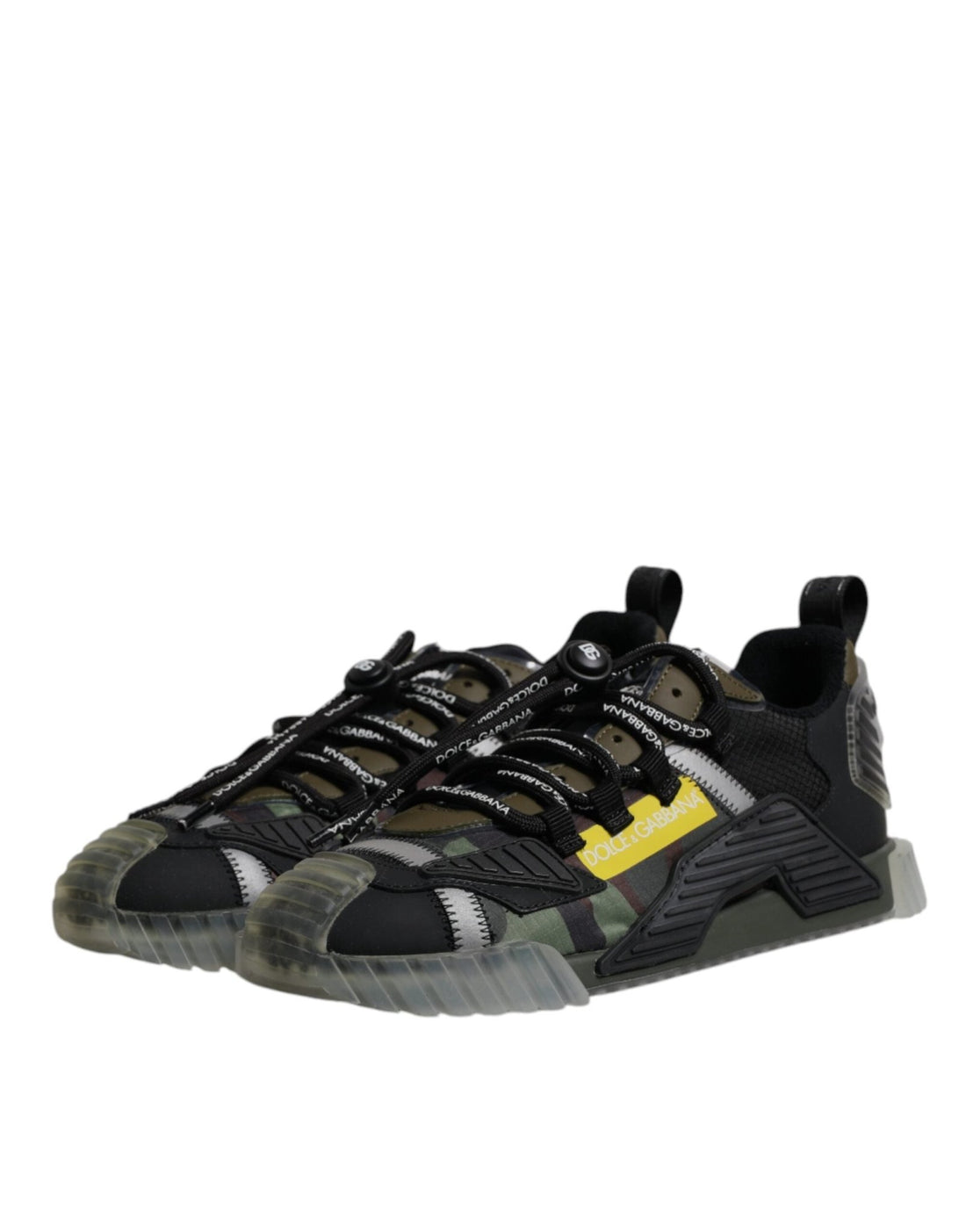 Dolce & Gabbana Black Green Camo NS1 Low Top Sneakers Shoes - RIMODA