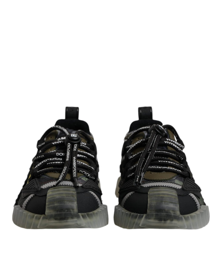 Dolce & Gabbana Black Green Camo NS1 Low Top Sneakers Shoes - RIMODA