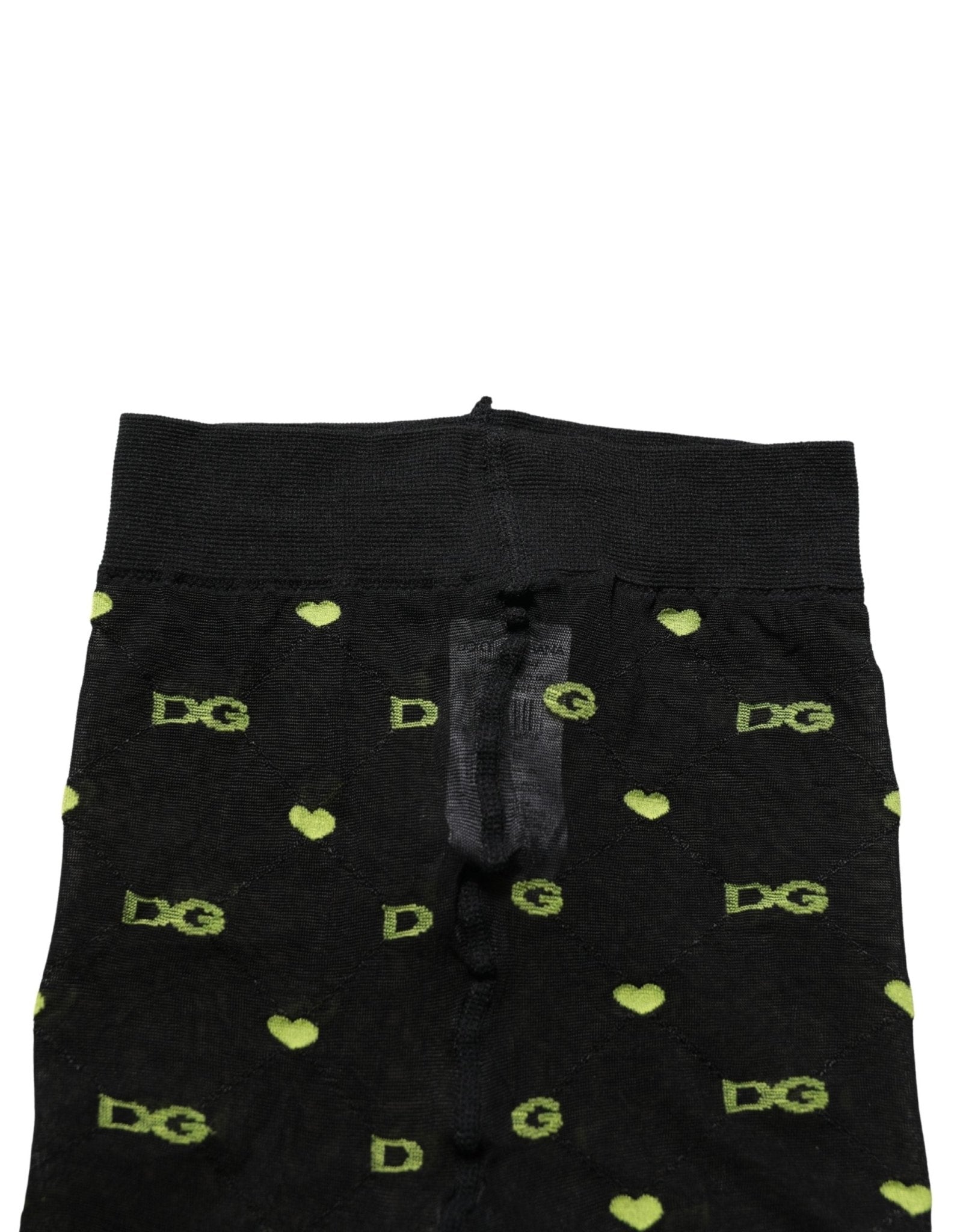 Dolce & Gabbana Black Green Nylon Logo Tights Stocking Pantyhose Socks - RIMODA