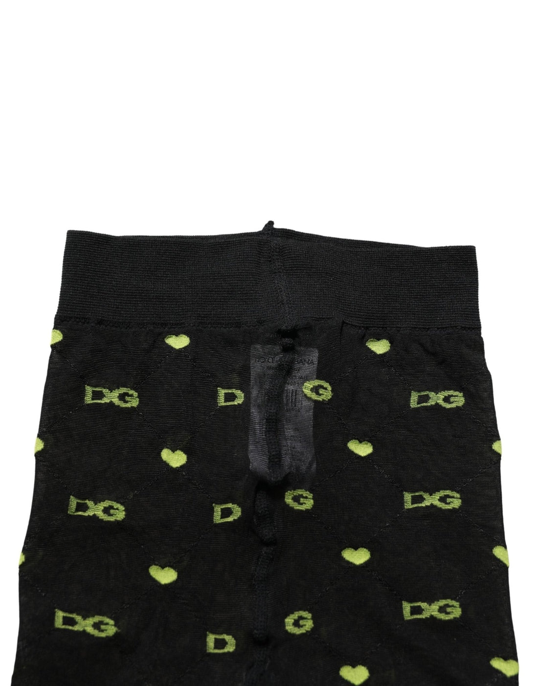 Dolce & Gabbana Black Green Nylon Logo Tights Stocking Pantyhose Socks - RIMODA
