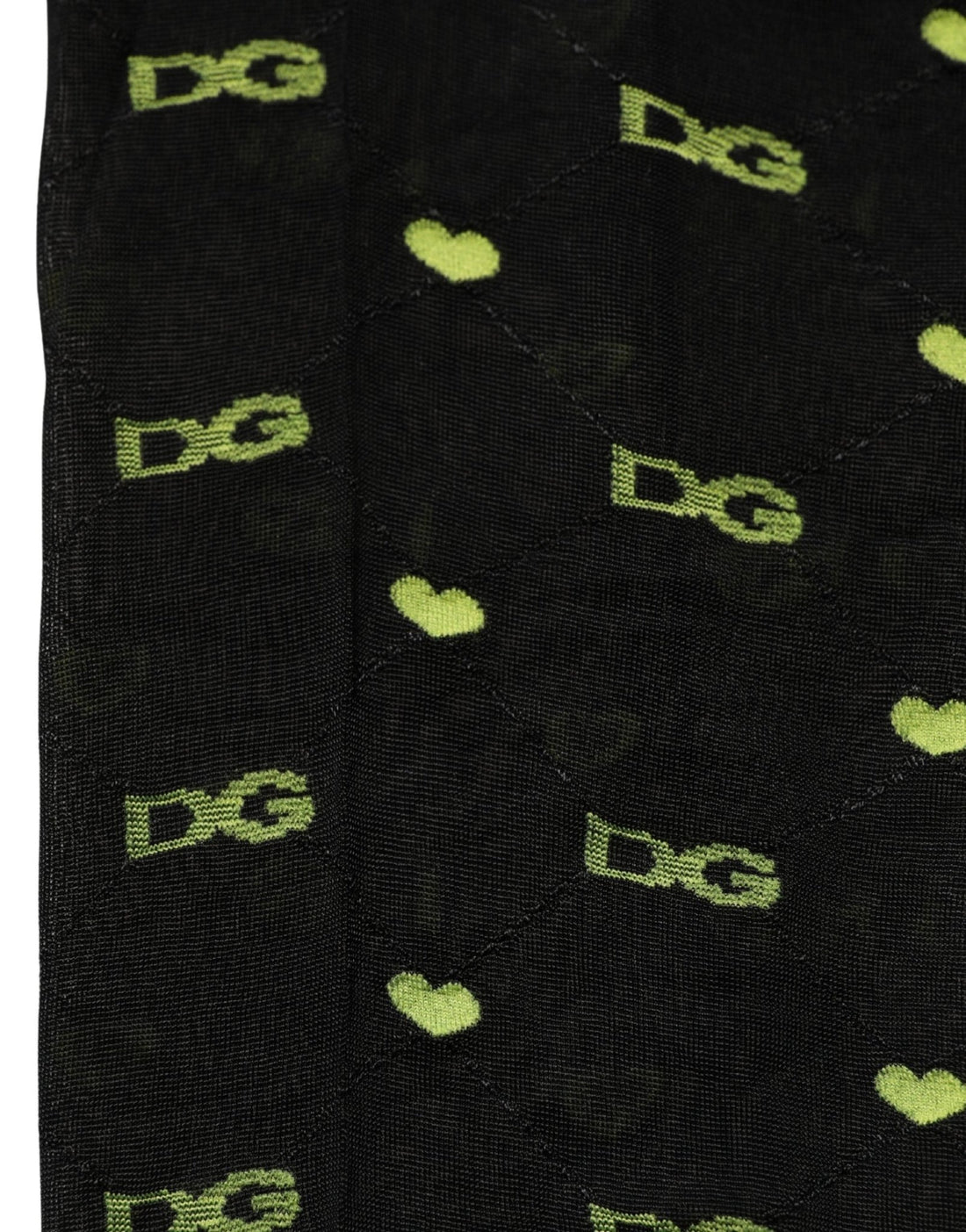 Dolce & Gabbana Black Green Nylon Logo Tights Stocking Pantyhose Socks - RIMODA