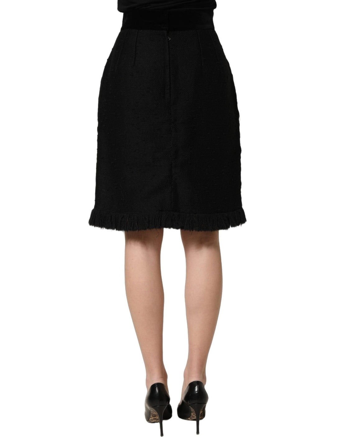 Dolce & Gabbana Black High Waist Pencil Cut Knee Length Skirt - RIMODA
