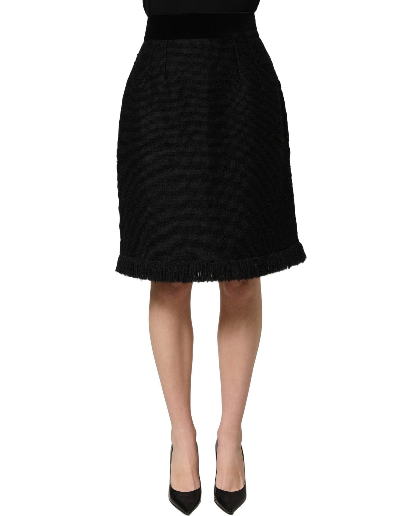 Dolce & Gabbana Black High Waist Pencil Cut Knee Length Skirt - RIMODA