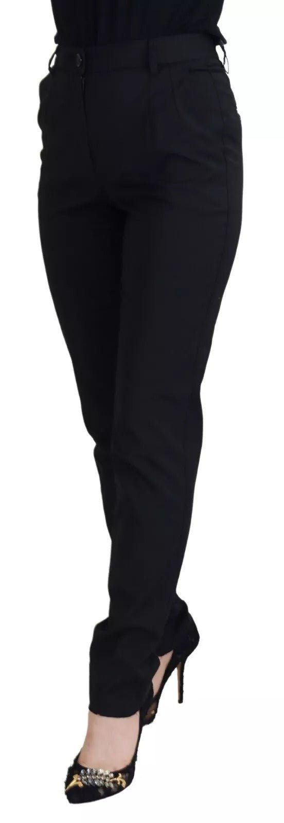 Dolce & Gabbana Black High Waist Skinny Trouser STAFF Pants - RIMODA