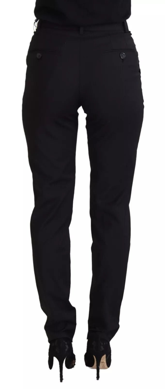 Dolce & Gabbana Black High Waist Skinny Trouser STAFF Pants - RIMODA
