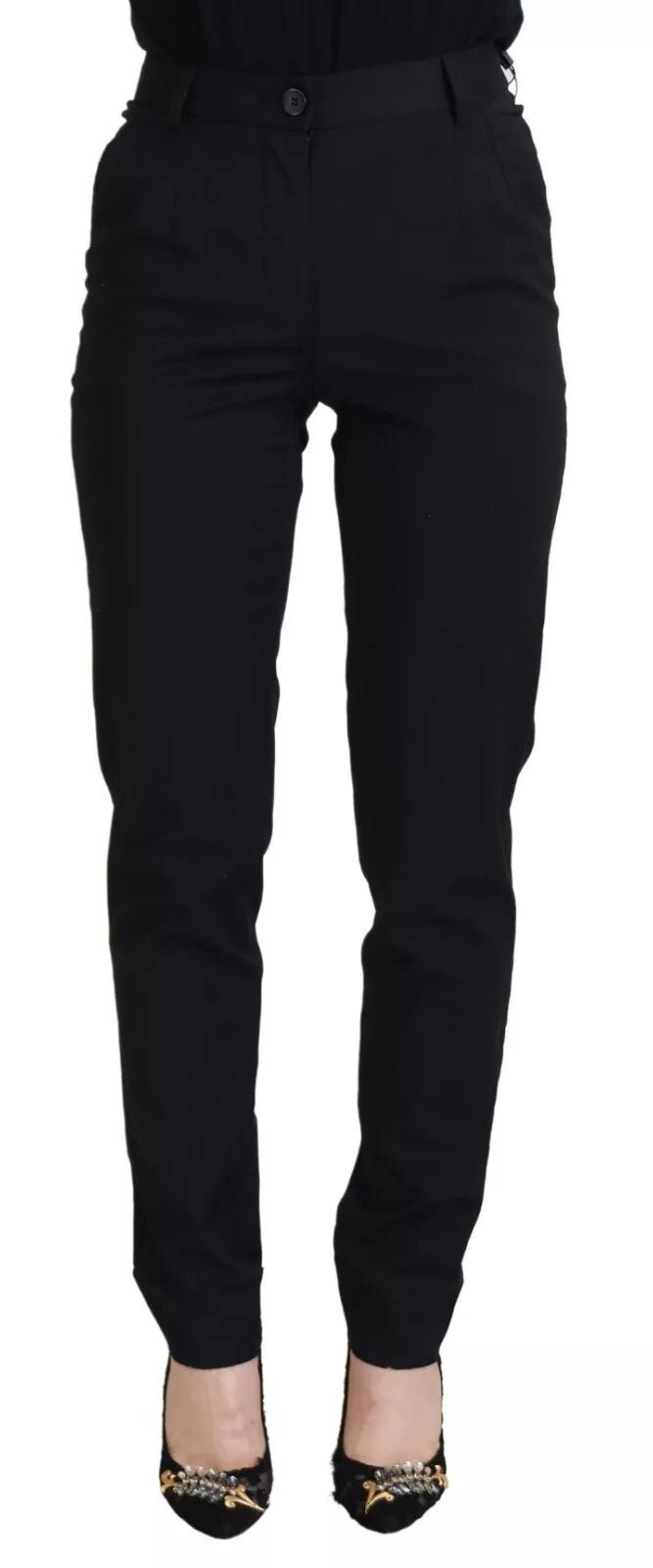 Dolce & Gabbana Black High Waist Skinny Trouser STAFF Pants - RIMODA