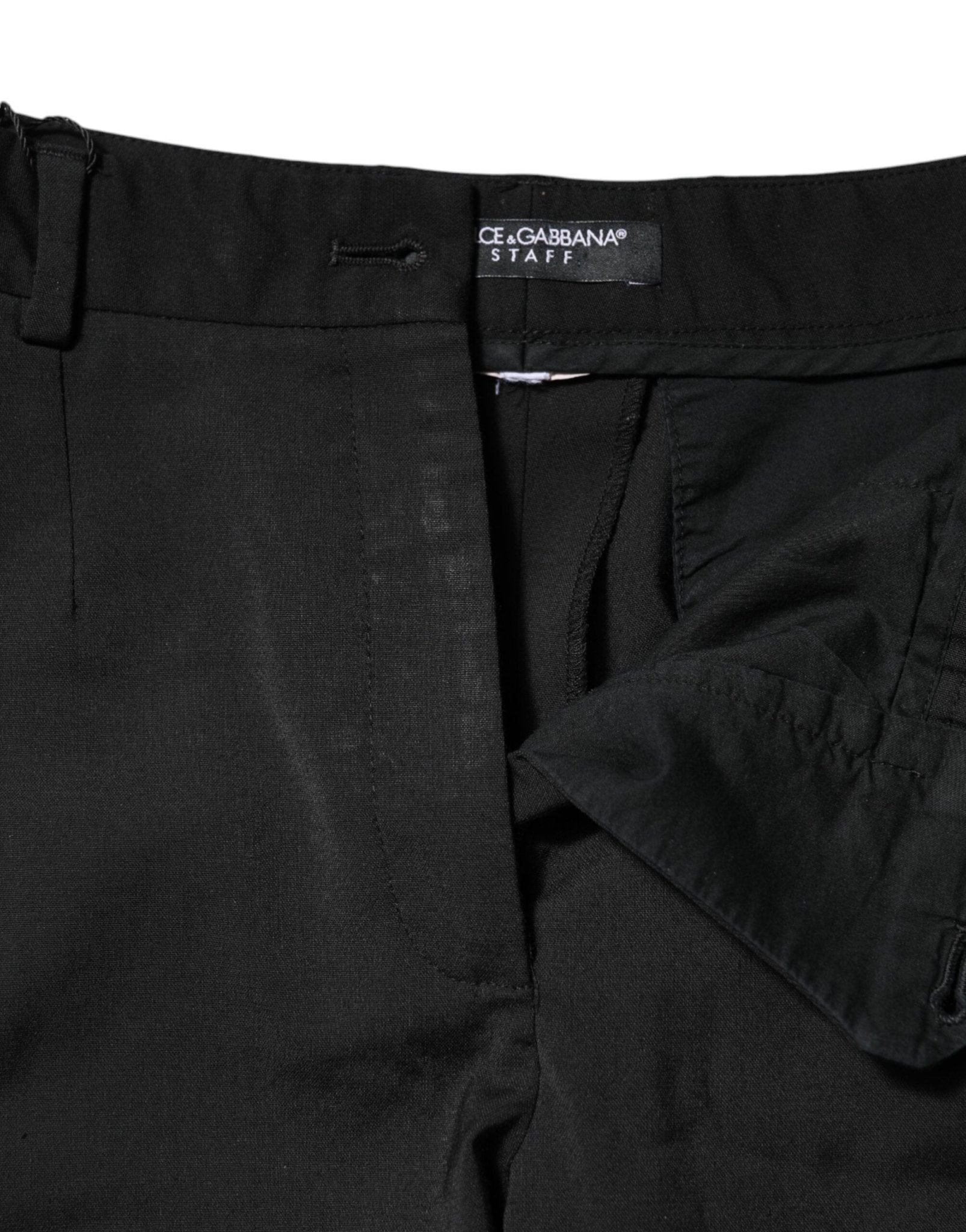 Dolce & Gabbana Black High Waisted Tapered STAFF Pants - RIMODA