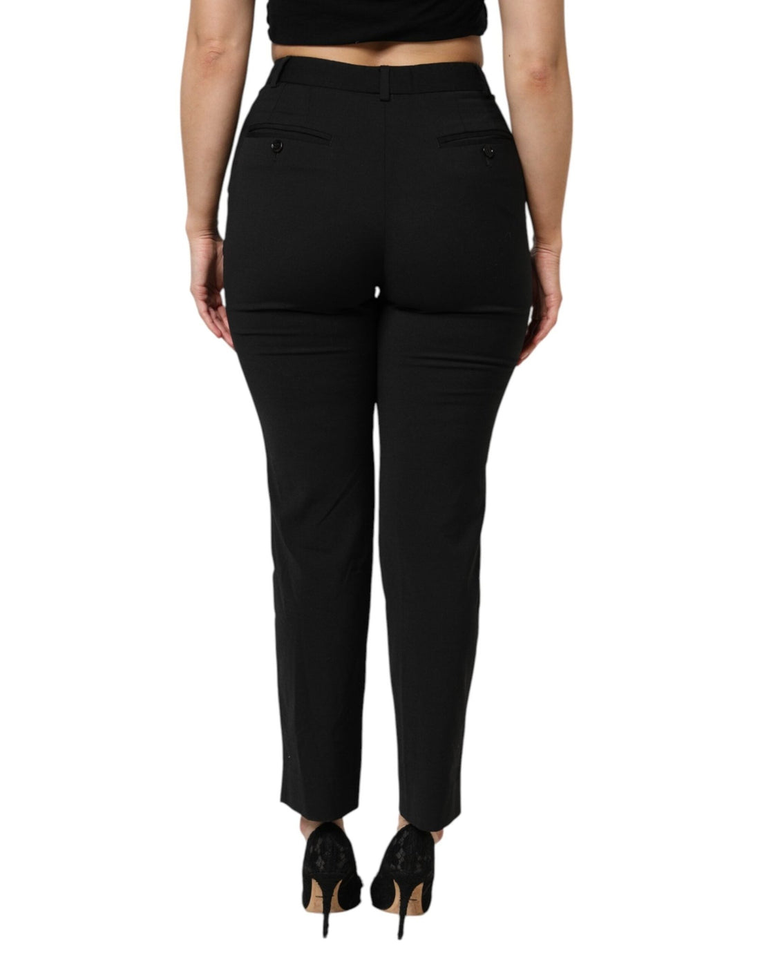 Dolce & Gabbana Black High Waisted Tapered STAFF Pants - RIMODA