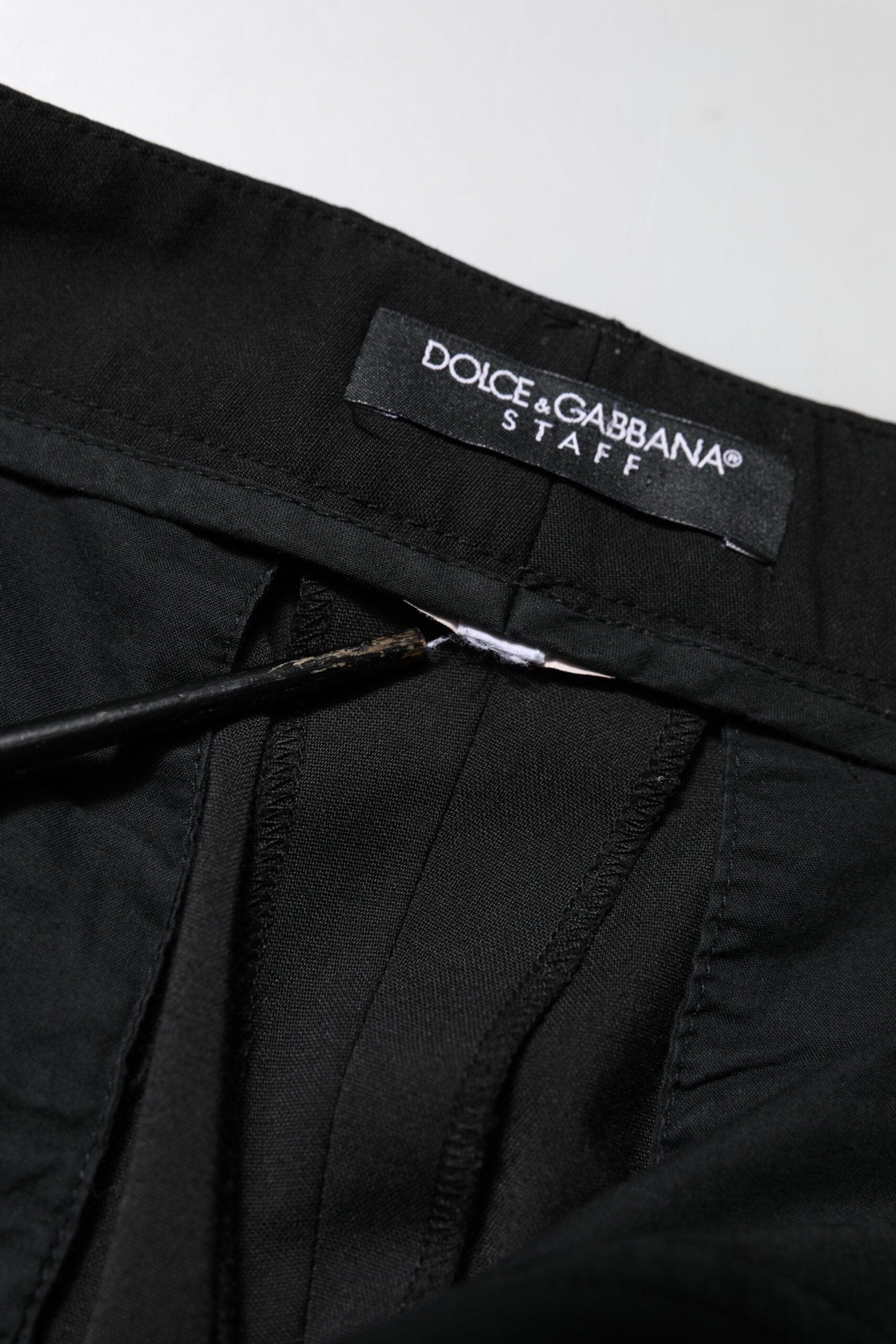 Dolce & Gabbana Black High Waisted Tapered STAFF Pants - RIMODA