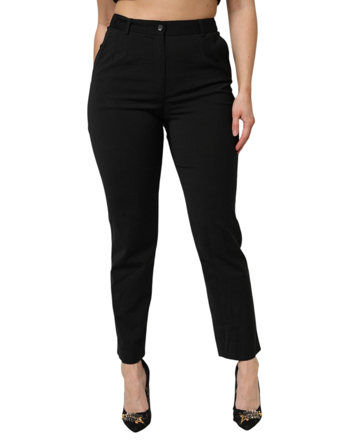 Dolce & Gabbana Black High Waisted Tapered STAFF Pants - RIMODA