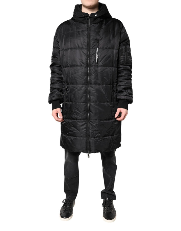 Dolce & Gabbana Black Hooded Parka Coat Winter Jacket - RIMODA