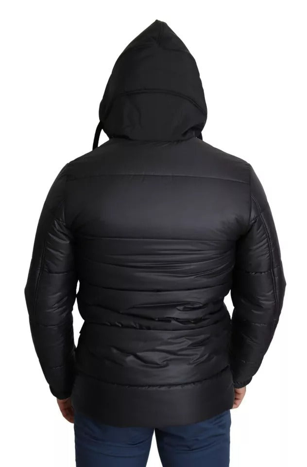 Dolce & Gabbana Black Hooded Polyester Men Coat Puffer Jacket - RIMODA