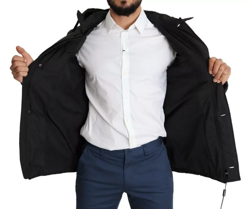 Dolce & Gabbana Black Hooded Polyester Men Coat Puffer Jacket - RIMODA