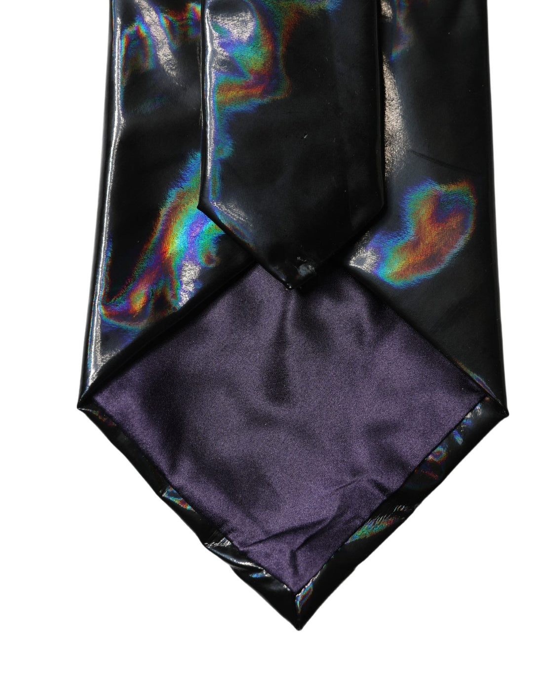 Dolce & Gabbana Black Iridescent Silk Adjustable Women Tied Necktie Tie - RIMODA