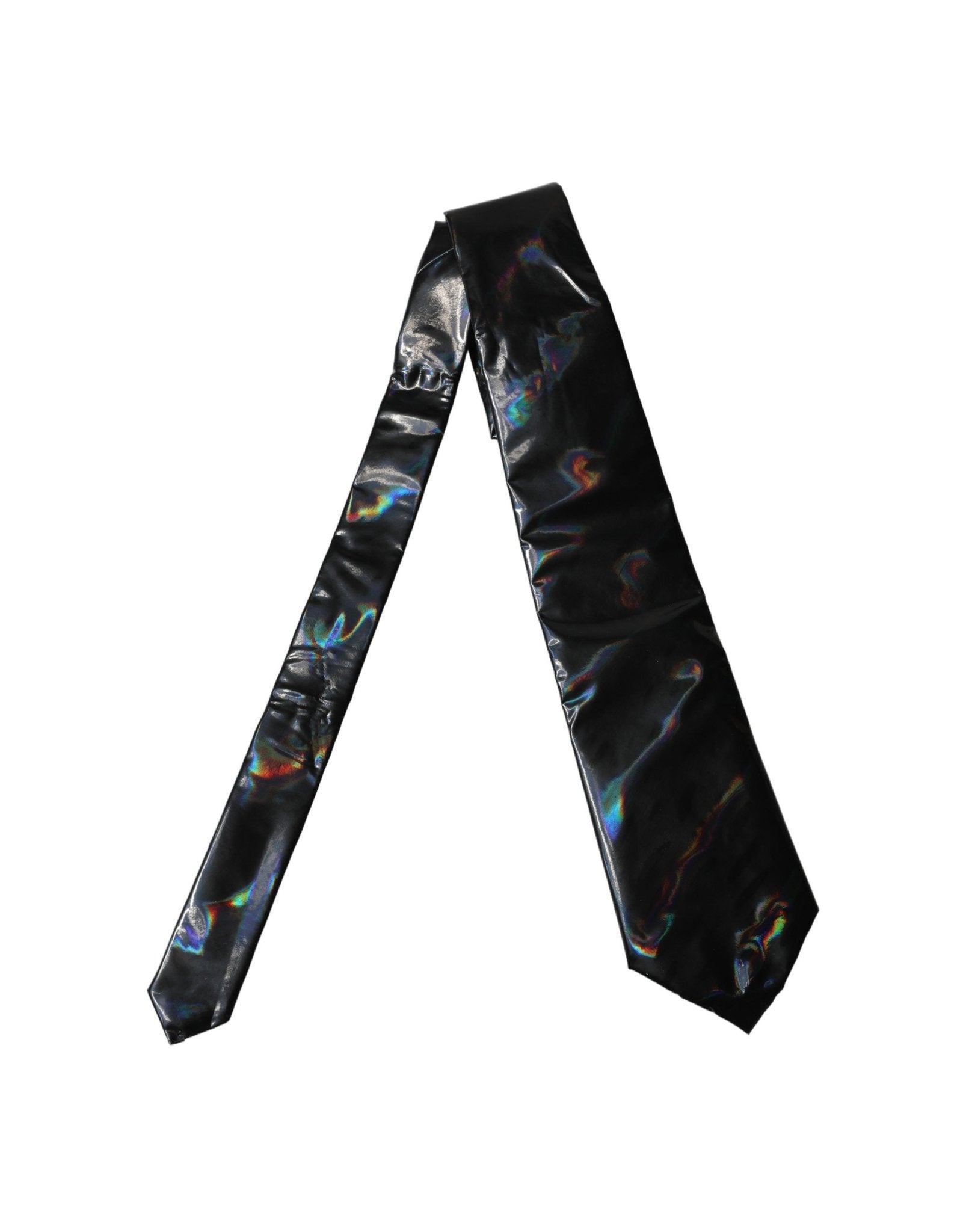 Dolce & Gabbana Black Iridescent Silk Adjustable Women Tied Necktie Tie - RIMODA