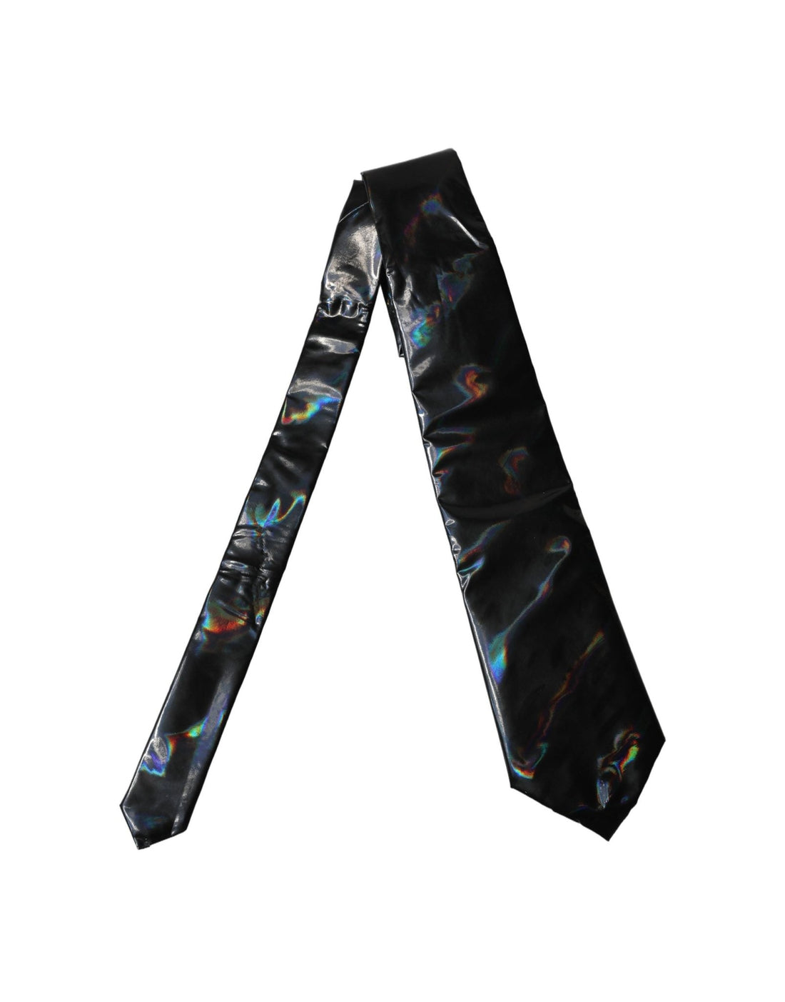 Dolce & Gabbana Black Iridescent Silk Adjustable Women Tied Necktie Tie - RIMODA