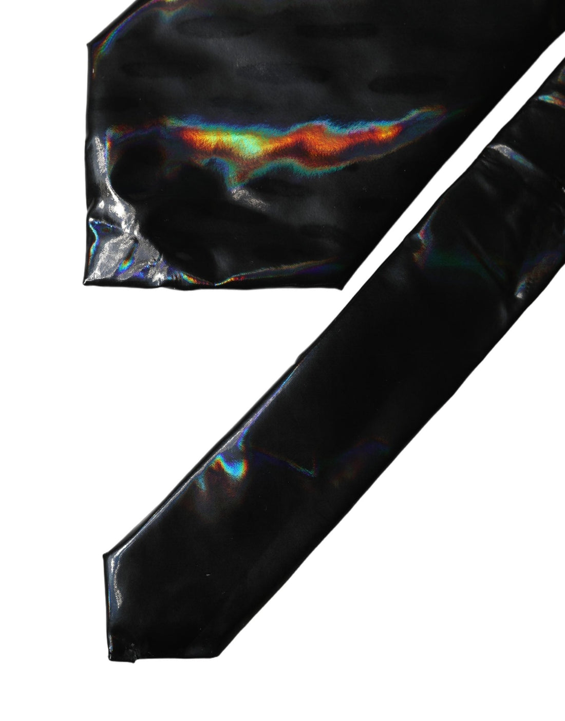 Dolce & Gabbana Black Iridescent Silk Adjustable Women Tied Necktie Tie - RIMODA
