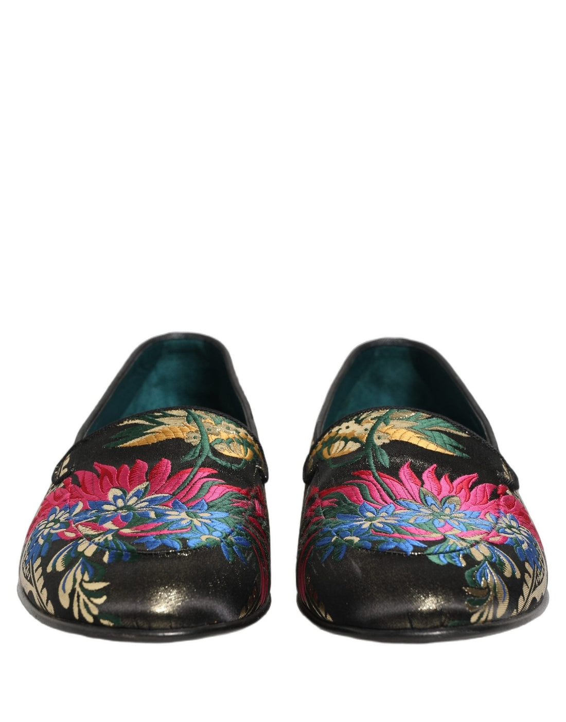 Dolce & Gabbana Black Jacquard Floral Loafers Men Dress Shoes - RIMODA