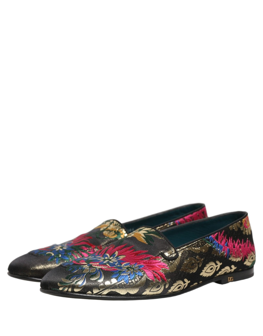 Dolce & Gabbana Black Jacquard Floral Loafers Men Dress Shoes - RIMODA
