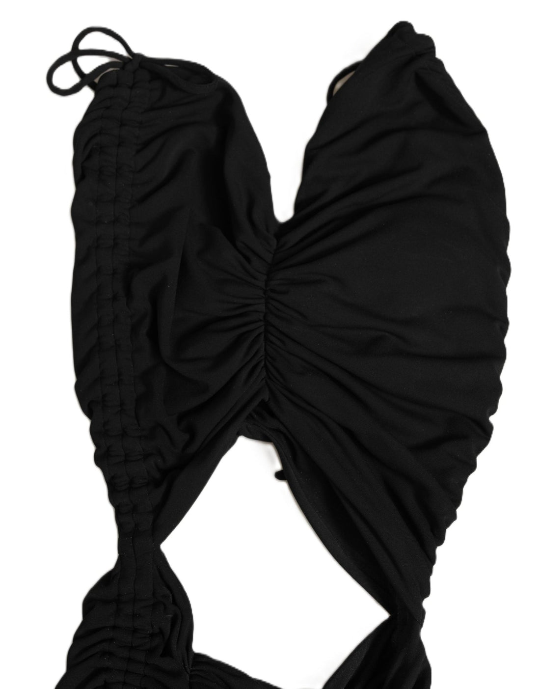 Dolce & Gabbana Black Jersey Calf Length Cut - Out Ruched Dress - RIMODA