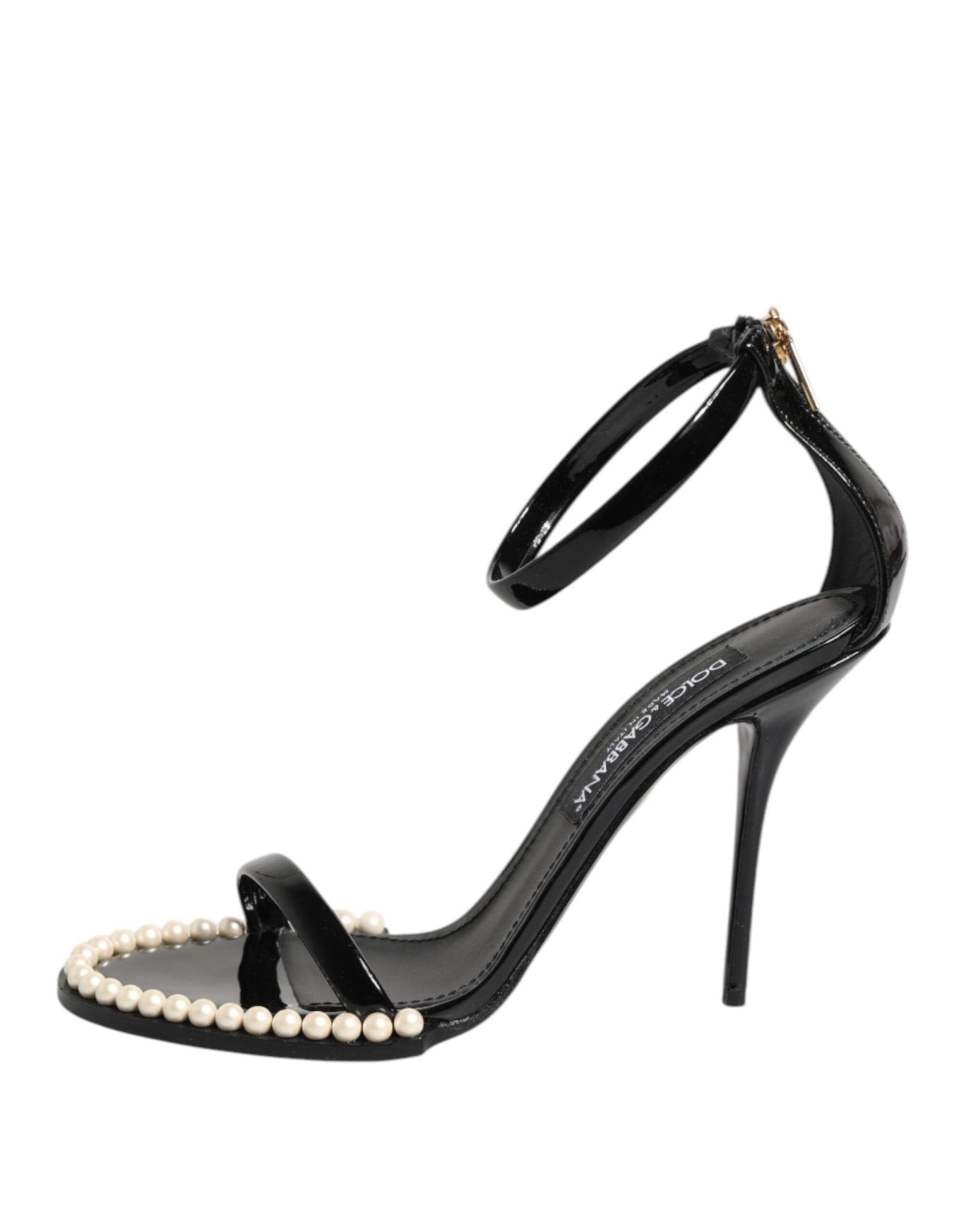 Dolce & Gabbana Black KEIRA Pearl Embellished Sandals Shoes - RIMODA