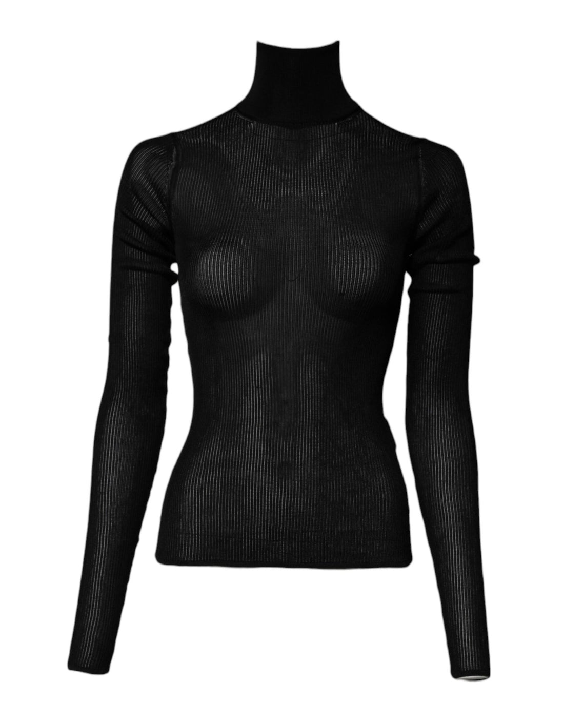 Dolce & Gabbana Black Knit Long Sleeves Turtleneck Slim Top - RIMODA