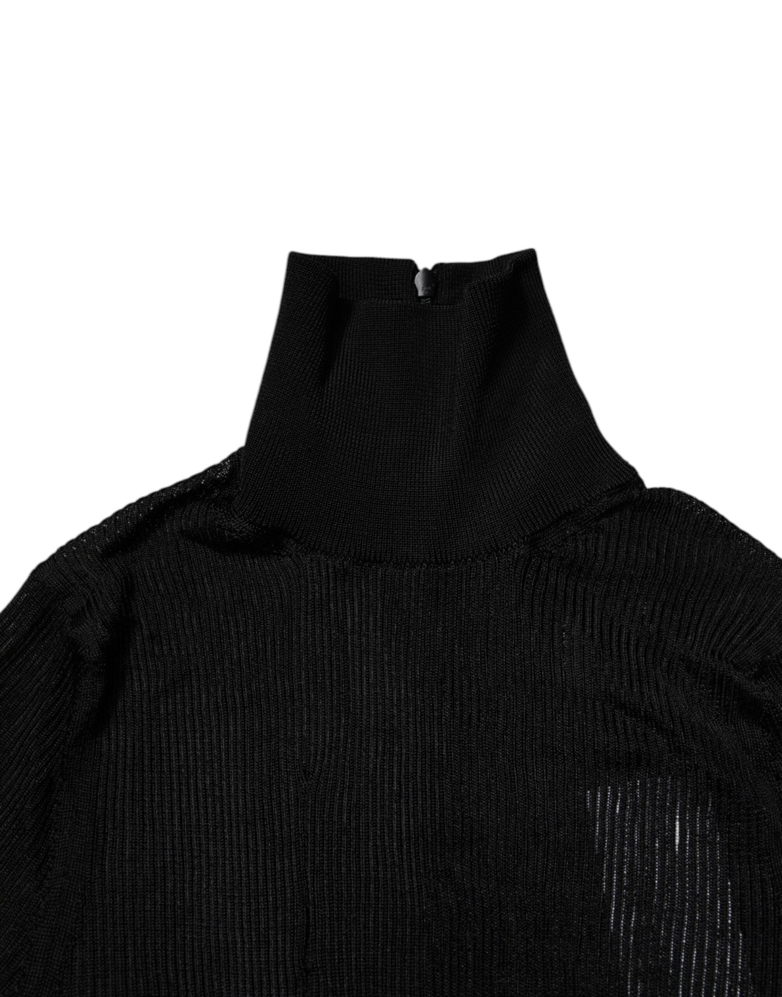 Dolce & Gabbana Black Knit Long Sleeves Turtleneck Slim Top - RIMODA