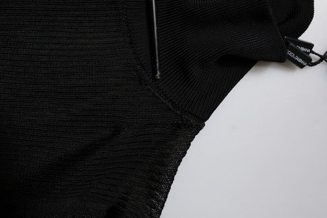 Dolce & Gabbana Black Knit Long Sleeves Turtleneck Slim Top - RIMODA