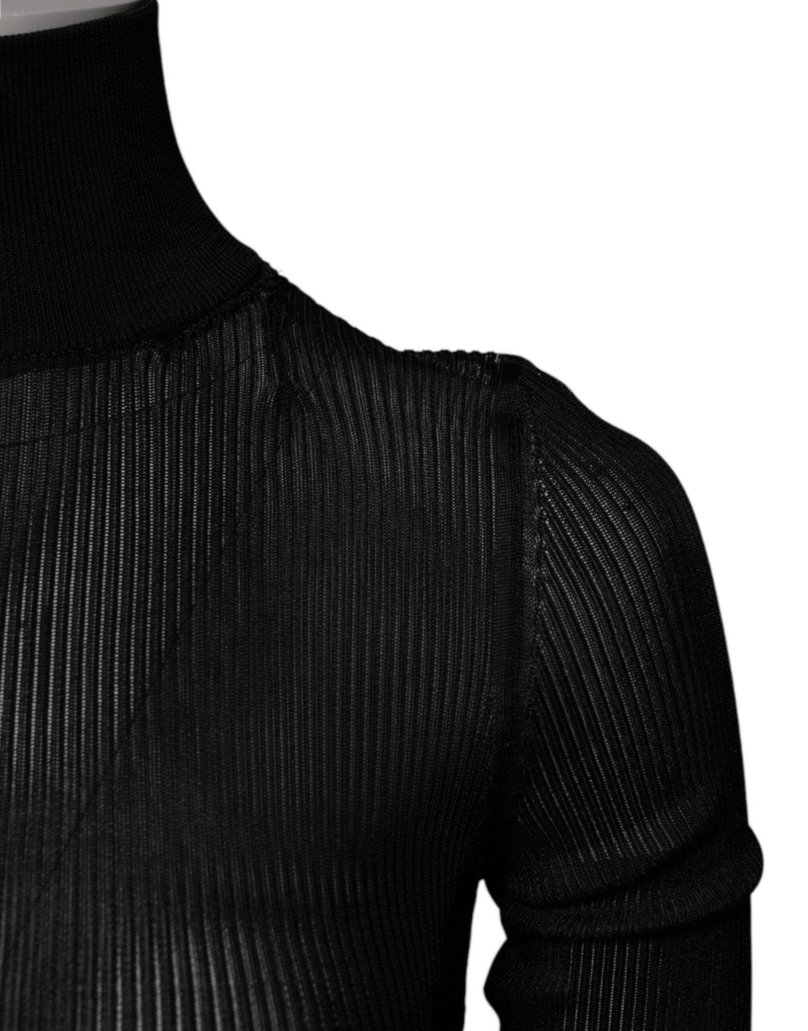 Dolce & Gabbana Black Knit Long Sleeves Turtleneck Slim Top - RIMODA