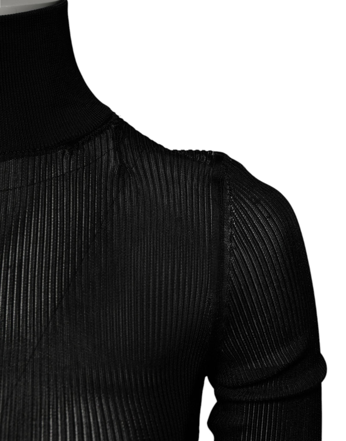 Dolce & Gabbana Black Knit Long Sleeves Turtleneck Slim Top - RIMODA