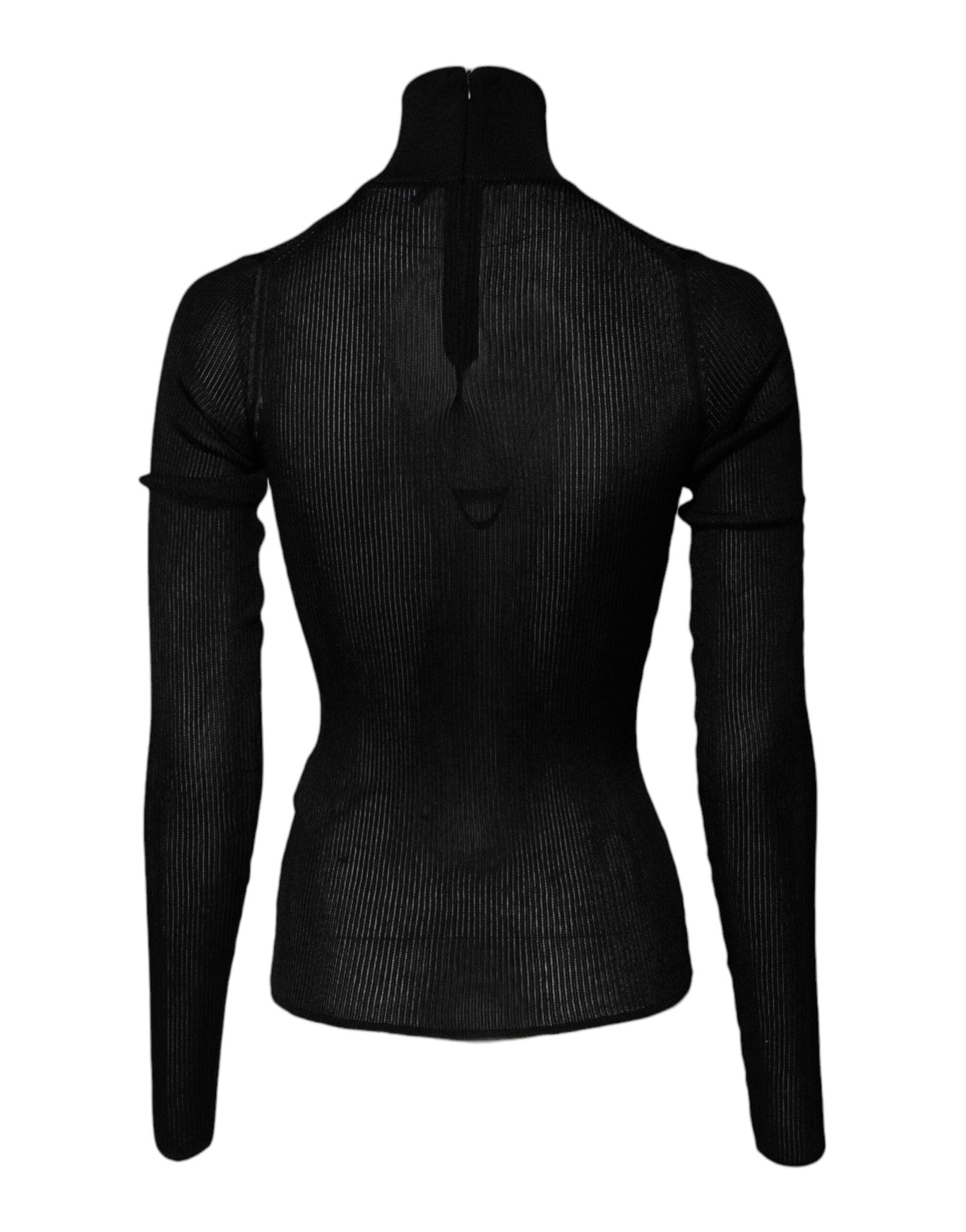 Dolce & Gabbana Black Knit Long Sleeves Turtleneck Slim Top - RIMODA