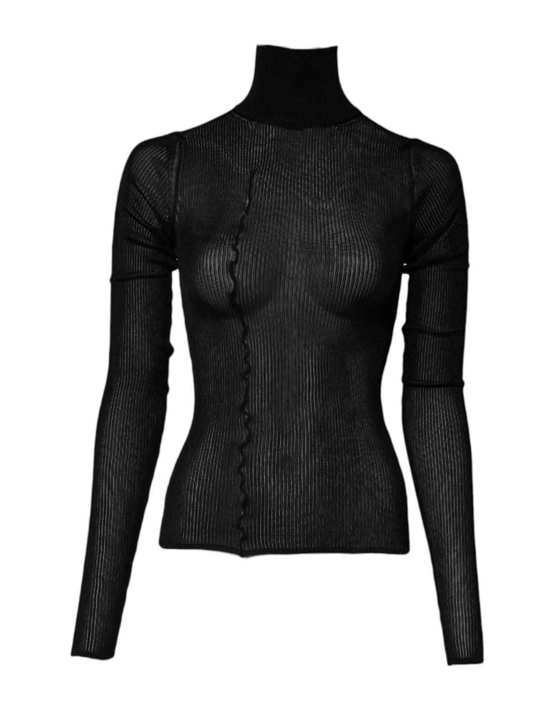 Dolce & Gabbana Black Knit Long Sleeves Turtleneck Slim Top - RIMODA