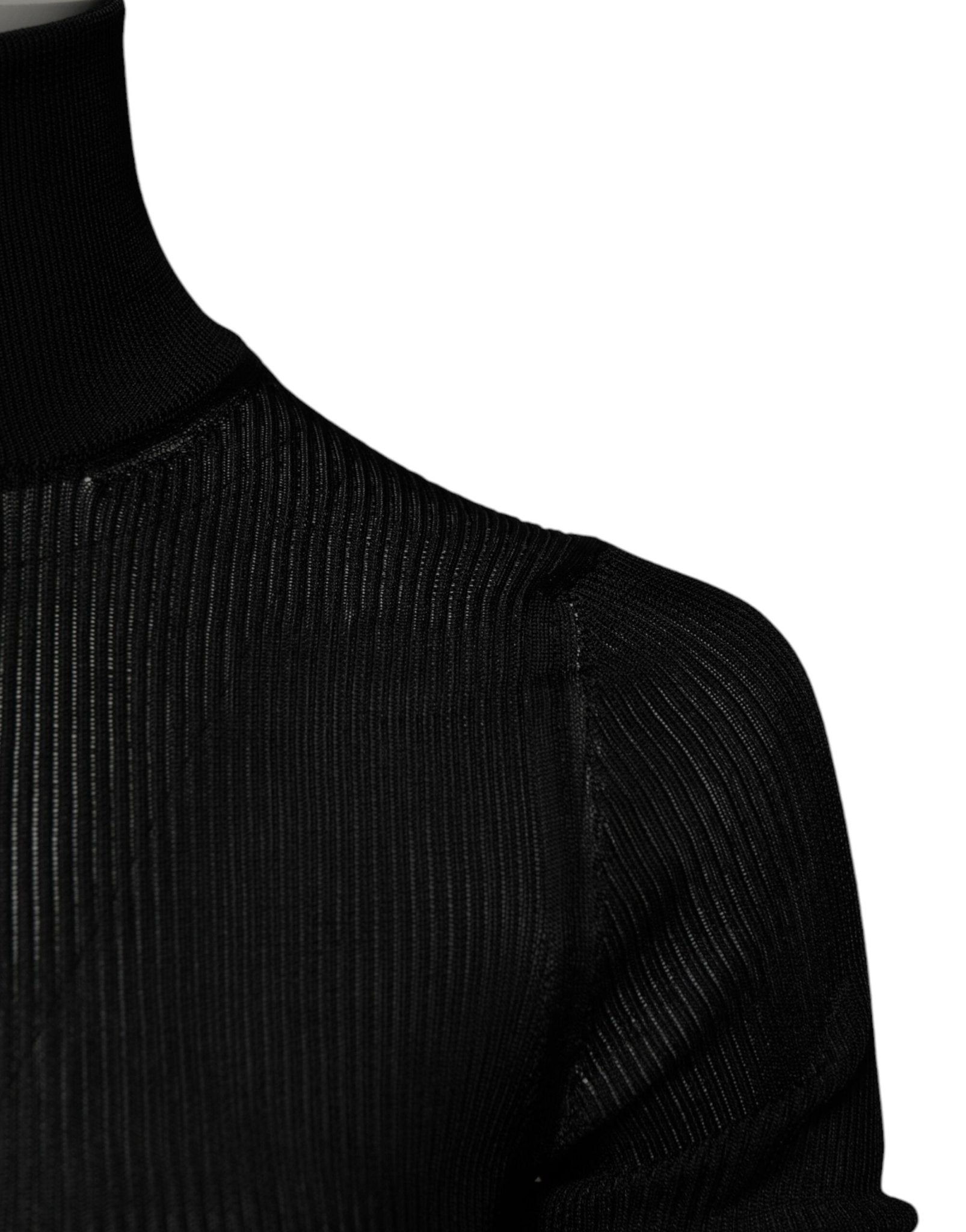 Dolce & Gabbana Black Knit Long Sleeves Turtleneck Slim Top - RIMODA