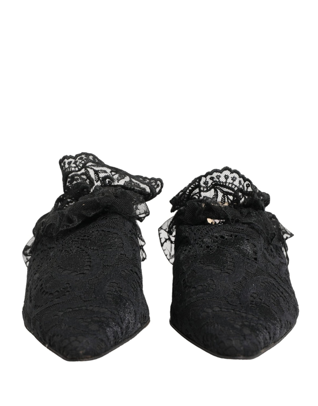 Dolce & Gabbana Black Lace Heels Sandals Shoes - RIMODA