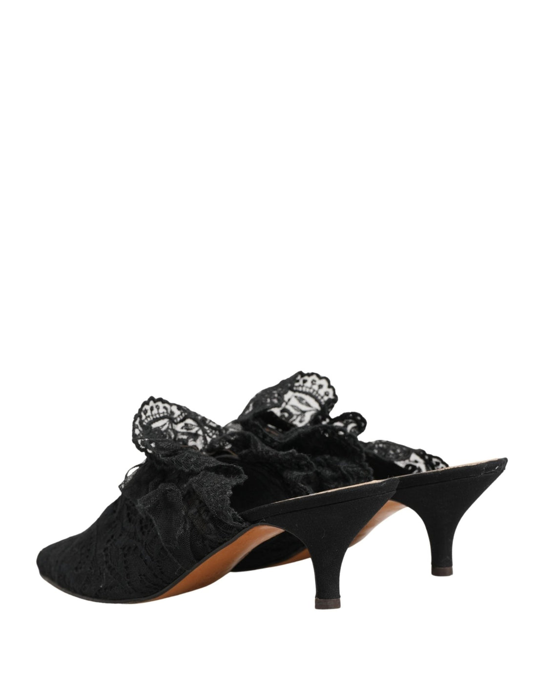 Dolce & Gabbana Black Lace Heels Sandals Shoes - RIMODA
