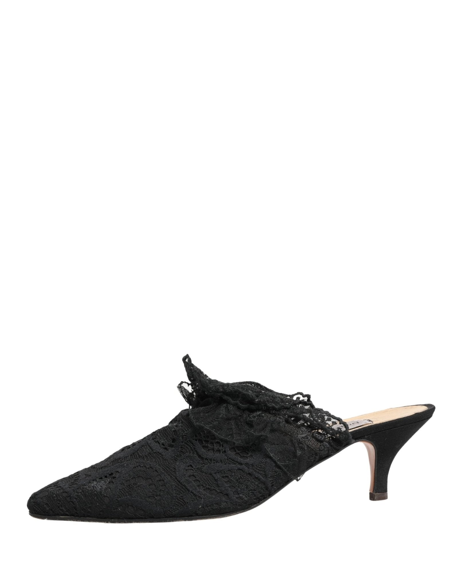 Dolce & Gabbana Black Lace Heels Sandals Shoes - RIMODA
