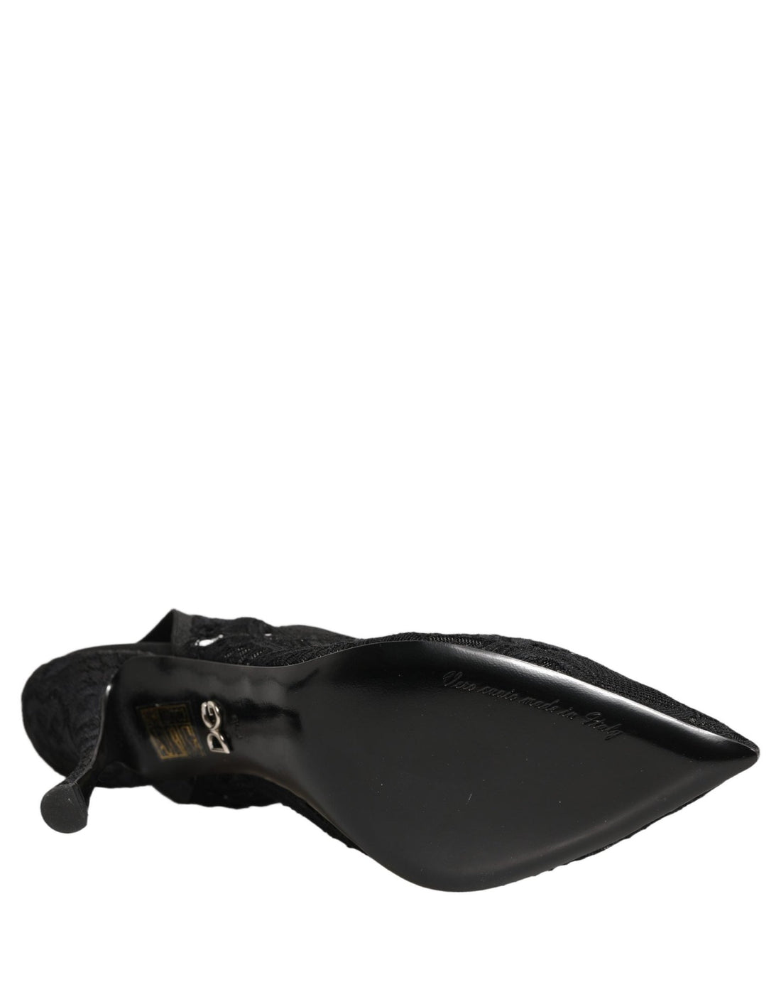 Dolce & Gabbana Black Lace Pointed Toe Slingback Pumps Shoes - RIMODA