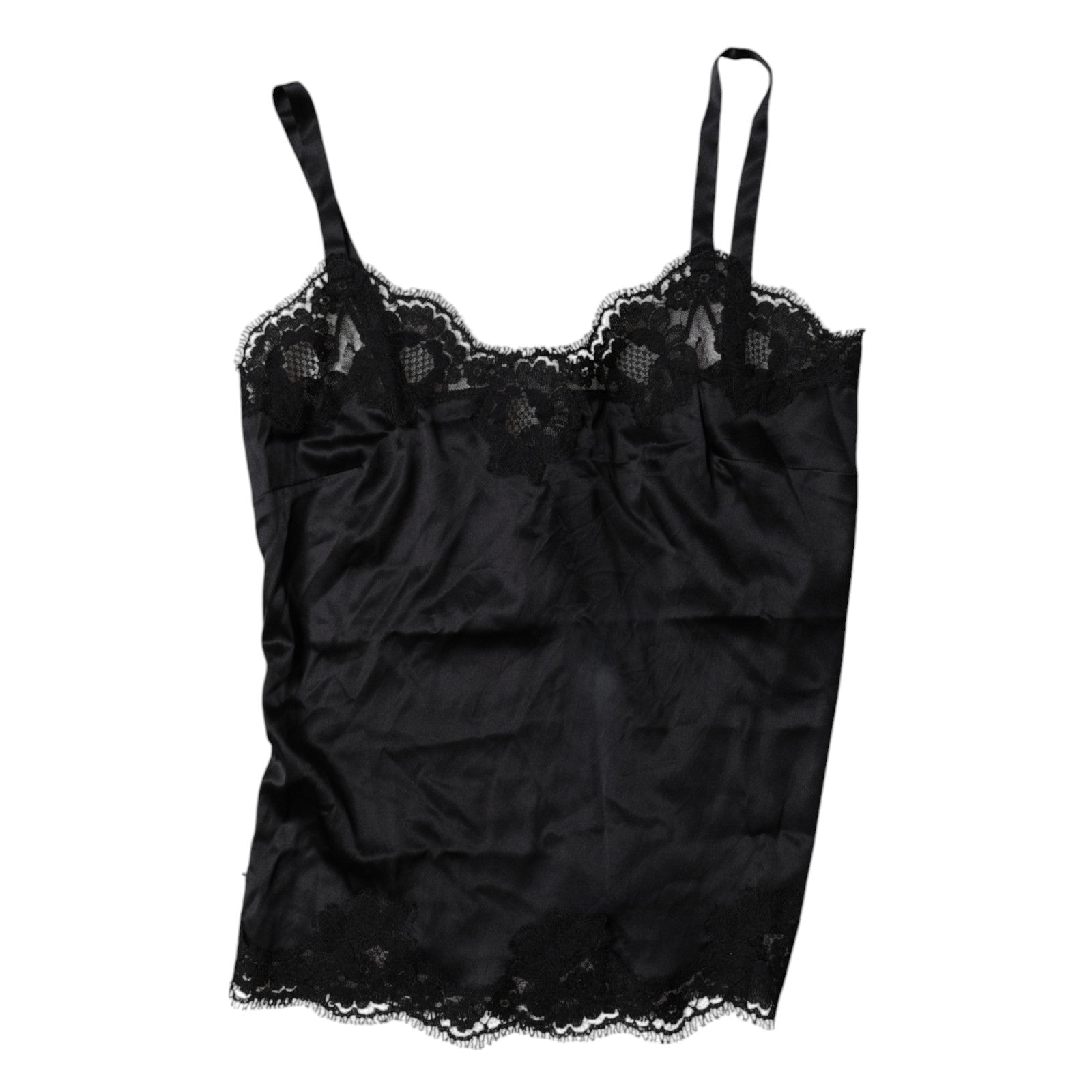 Dolce & Gabbana Black Lace Silk Blend Camisole Top Underwear - RIMODA
