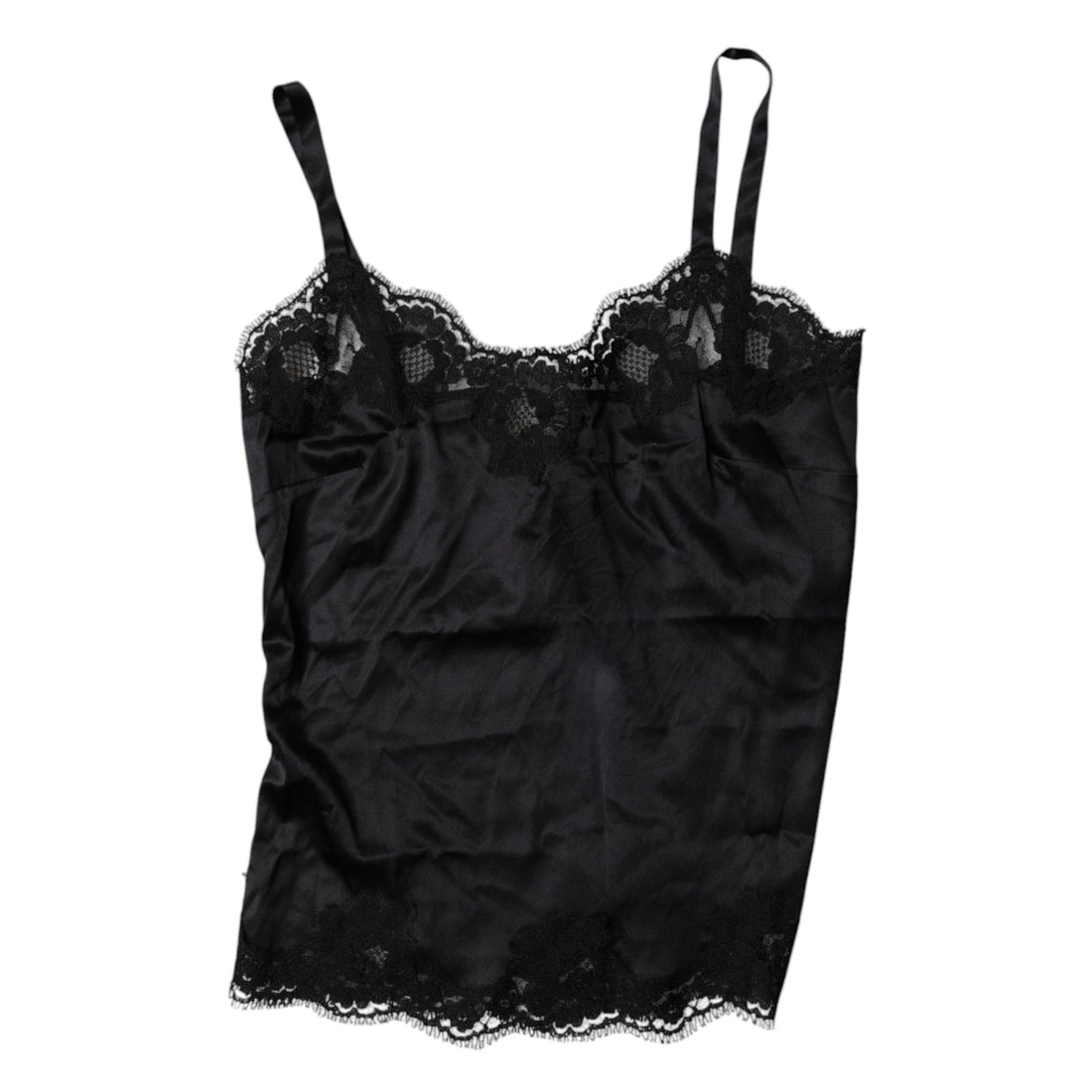 Dolce & Gabbana Black Lace Silk Blend Camisole Top Underwear - RIMODA