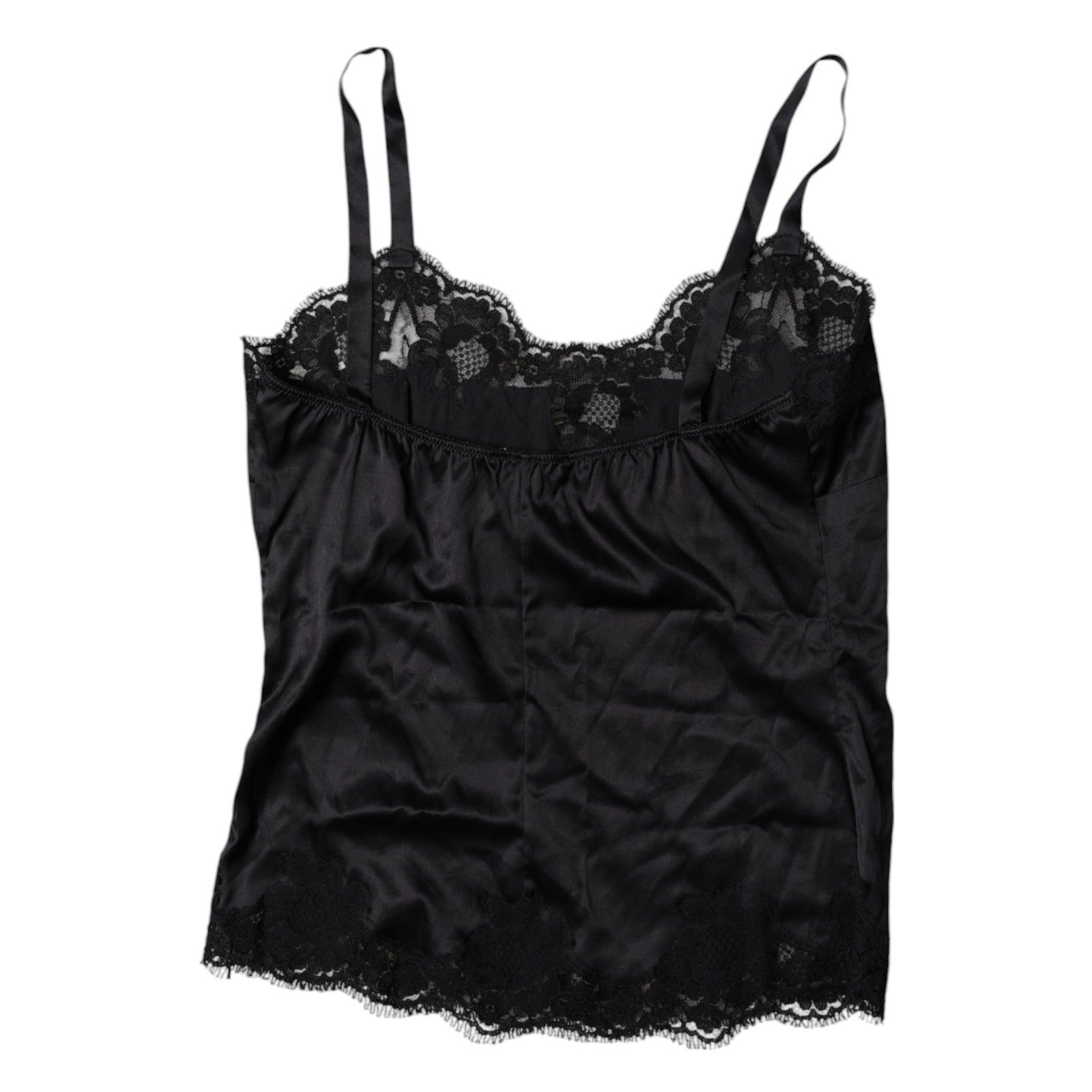 Dolce & Gabbana Black Lace Silk Blend Camisole Top Underwear - RIMODA