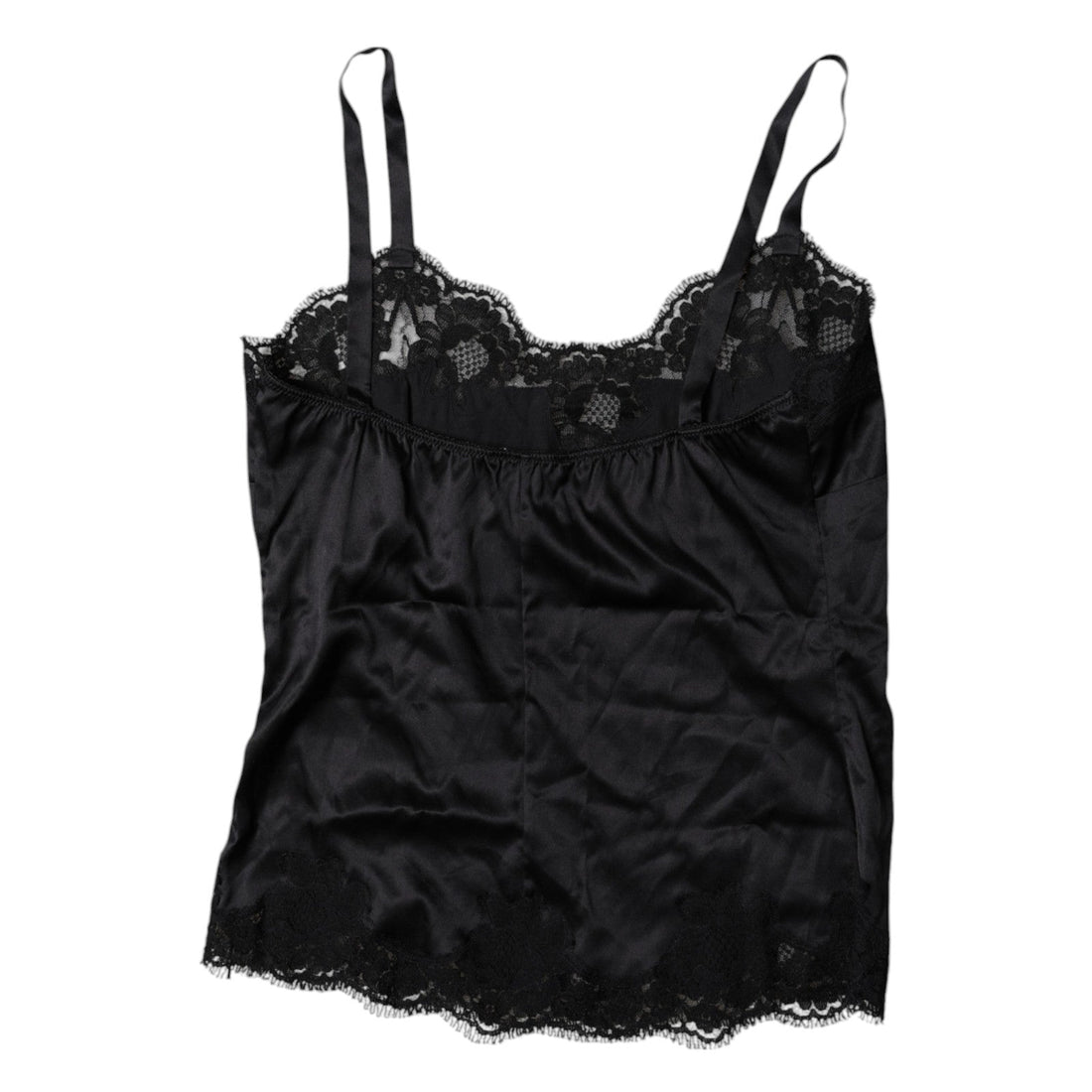 Dolce & Gabbana Black Lace Silk Blend Camisole Top Underwear - RIMODA