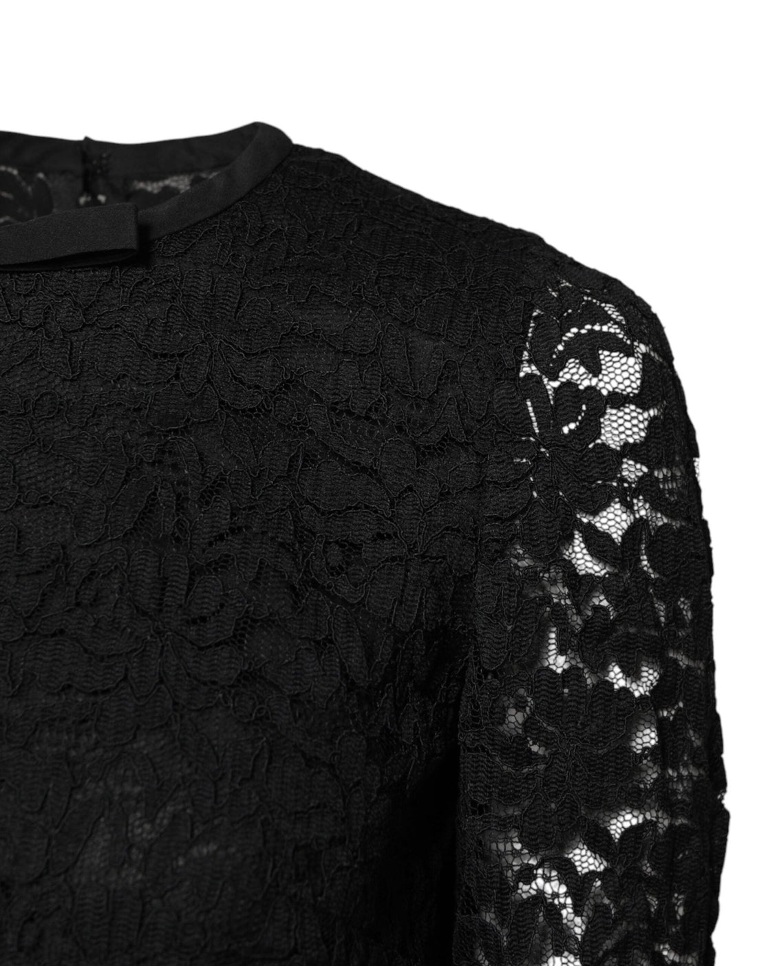 Dolce & Gabbana Black Lace STAFF Crew Neck Long Sleeves Top - RIMODA