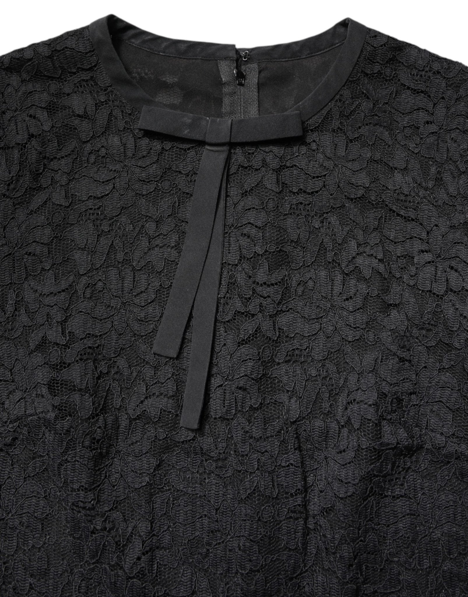 Dolce & Gabbana Black Lace STAFF Crew Neck Long Sleeves Top - RIMODA