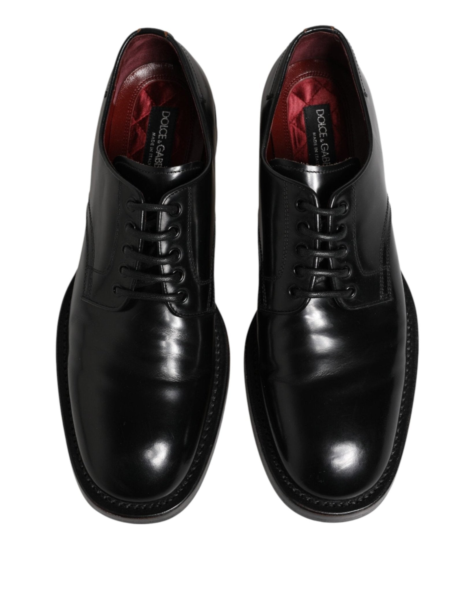 Dolce & Gabbana Black Lace Up Leather Dress Derby Men Shoes - RIMODA