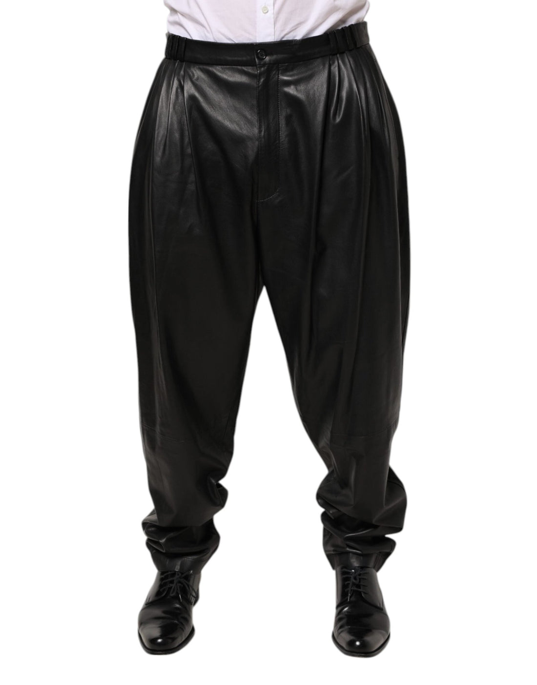 Dolce & Gabbana Black Lamb Leather Trousers Men Pants - RIMODA